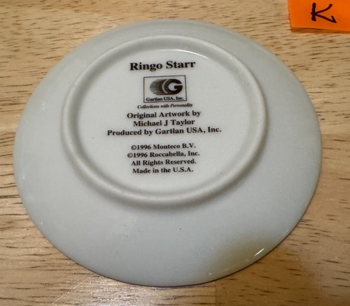 Ringo Starr (Beatles) collectible 3.25" miniature plate Gartlan USA 1996 (K) - Picture 8 of 9