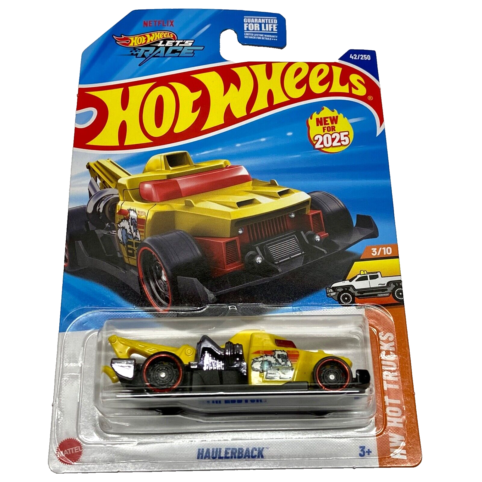 Hot Wheels Haulerback 42/250 New For 2025 HW Hot Trucks 3/10 Yellow NIP 1:64