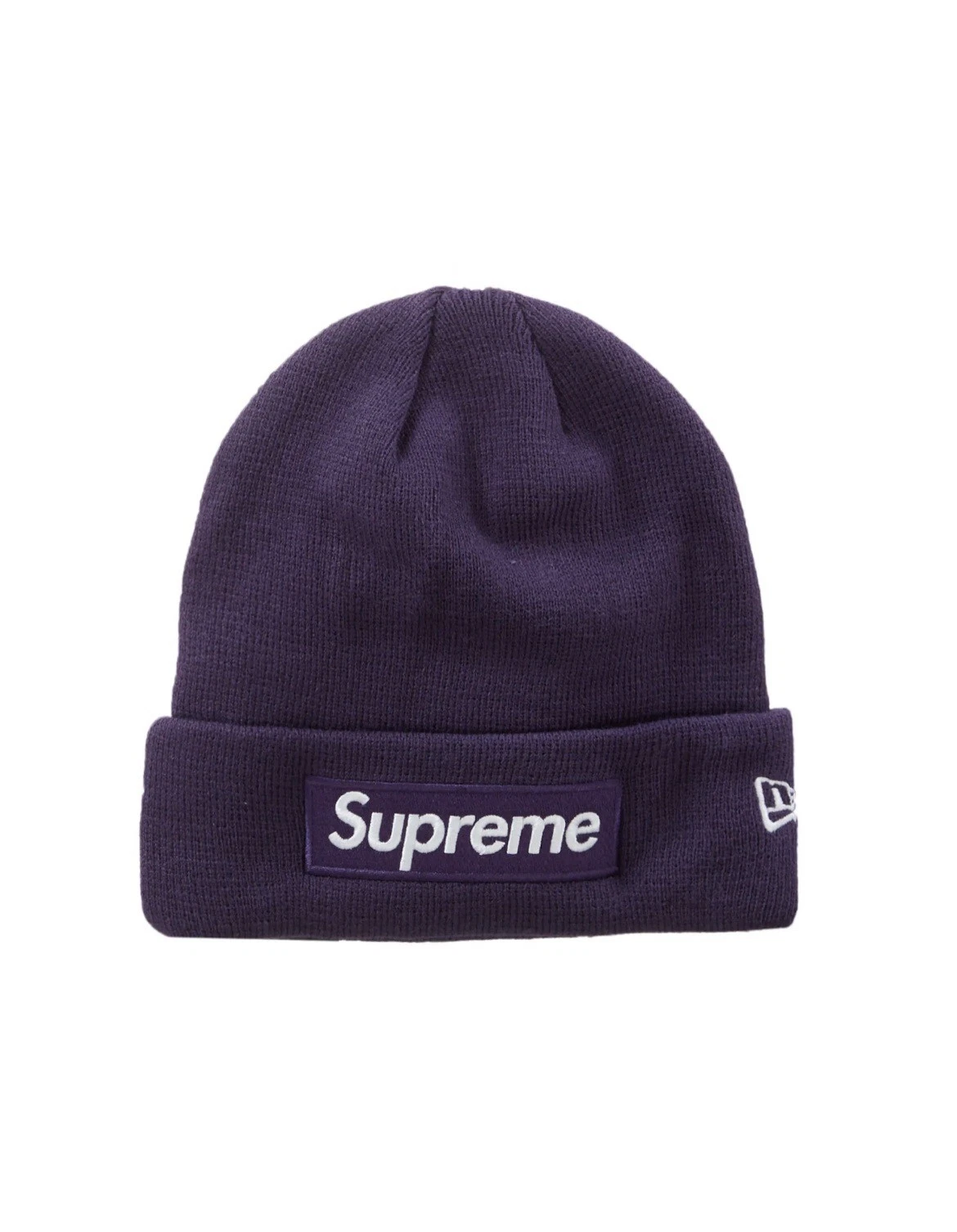 Boîte Supreme New Era logo Beanie violet foncé FW23 DS 100 % authentique taille unique