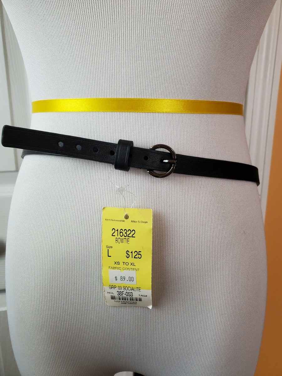 Black‎ ETCetra Belt Etcetera Leather Belt Size Large Bowtie Black Women main image 2
