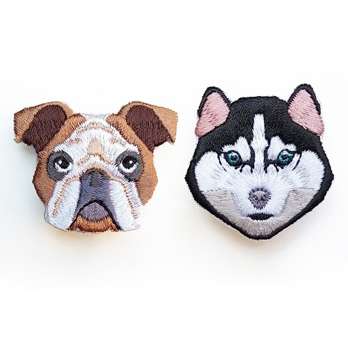 Brooch Pin Embroidery Cartoon Lifelike Husky Basset Hound Jack Russell Bull Dog - Picture 19 of 22