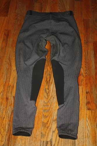 Kerrits Pantalone Equitazione Donna Nero/Grigio Motivo Spina di Pesce Taglia S - Foto 2 di 4