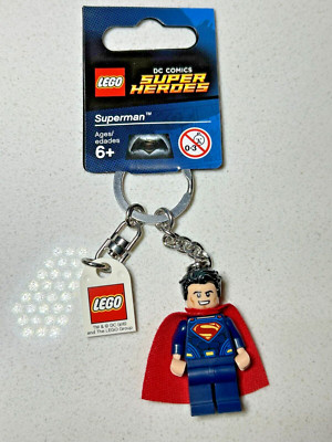 LEGO Superman Minifigure # 853590 DC Comics Key Chain Dawn Of Justice 2016