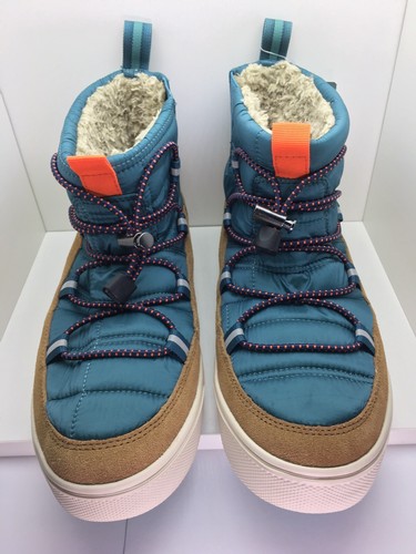 TOMS Stellar Teal Blue Quilted Suede 