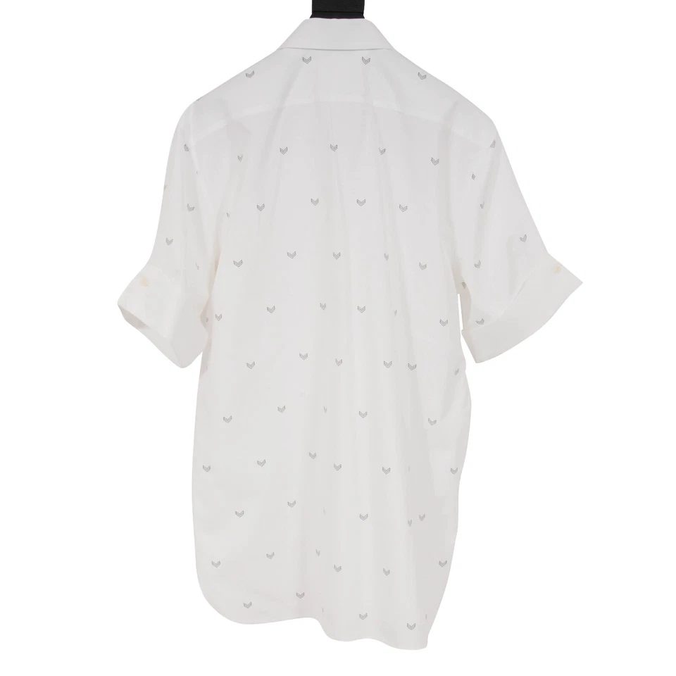 Camisa Neil Barrett Abotonada Talla 42 16.5 Blanca Flechas Militares Manga Corta Foto 2 de 4
