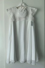 Abito da sposa Marie Amelie Santa Comunione, damigella d'onore bianco + borsa età 8