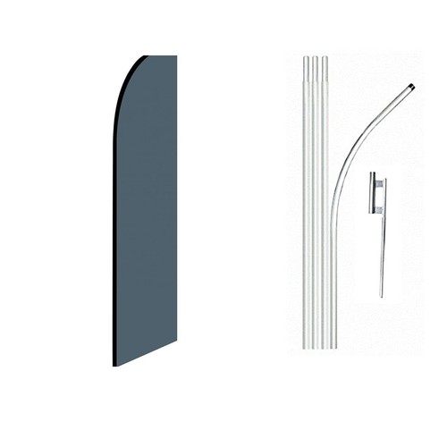 Solid Cool Grey Swooper Flutter Feather Flag | 3ft W x 11.5ft Tall - Picture 2 of 3