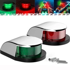 2x Boat Marine Navigation Lights Red Green LED Bow Deck Running Signal Light