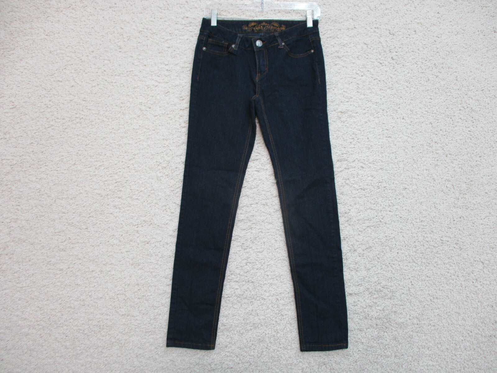 Wax Jeans 7 Womens Juniors Size Blue Denim Skinny Leg Stretch Dark Wash Modernf