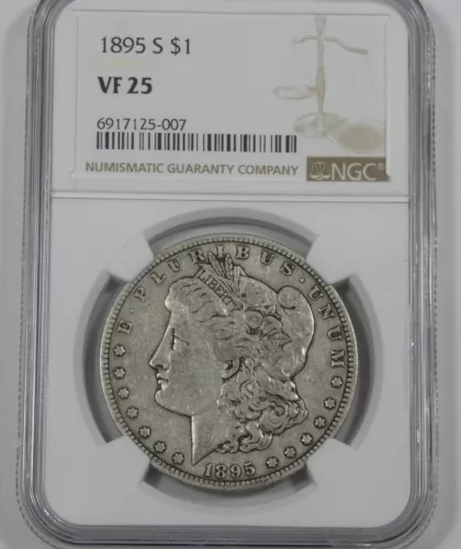 1895-S Morgan Dollar CERTIFIED NGC VF 25 Silver Dollar