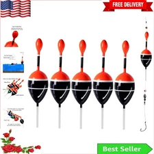 Modern Balsa Fishing Bobber Set - Versatile Slip Floats For Trout Panfish - 5pcs