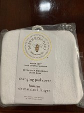Burts Bees Baby Changing Pad Cover, 100 Organic White Cotton, 16"x32", New