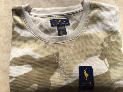 NWT Polo Ralph Lauren Men's Tan beige White short sleeve T-shirt s XL/XG/TG
