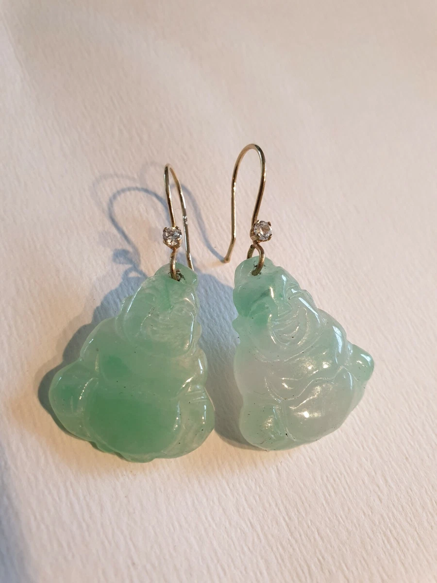 Jade buddha earrings deals