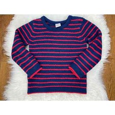 Hanna Andersson Kids Size 110 US 5 Blue Red Striped Long Sleeve Pullover Sweater
