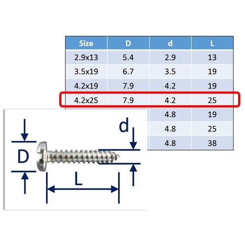 Cabezal de bandeja de accionamiento de ranura de tornillo autorroscante, acero inoxidable 316 A4 grado marino: Freepost - Imagen 5 de 8