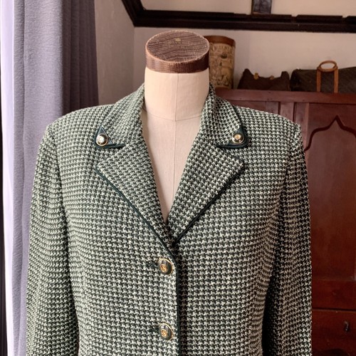 Knit TWEED Jacket VEGAN LEATHER 