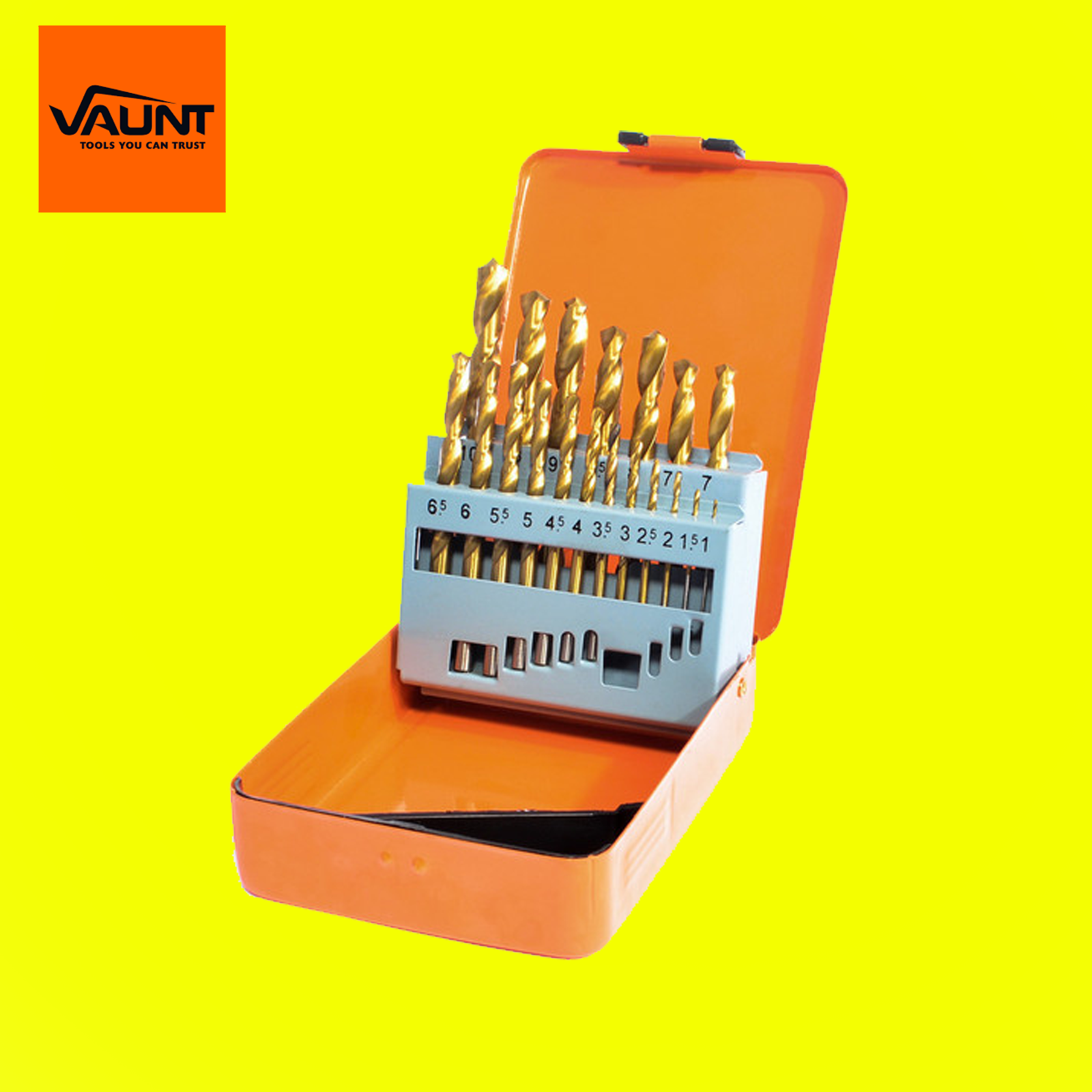Vaunt Essentials E1324040 HSS Titanium Coated Drill Bit Set - 19 Piece
