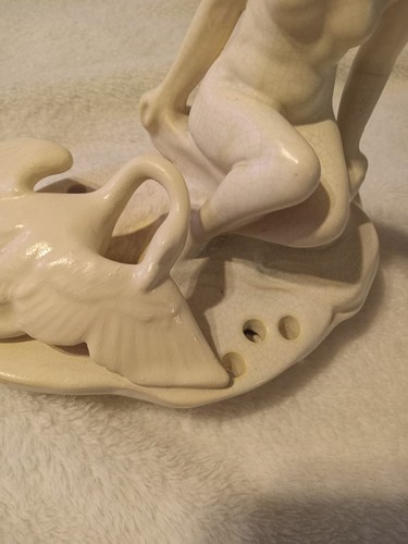 Weller Muskota Leda & Swan Nude Figural Flower Statue 7.25” Vintage - Picture 3 of 15