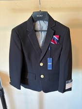 AXNY Boys Navy Blazer Size 4 Regular Gold Buttons Formal Dress Jacket NWT