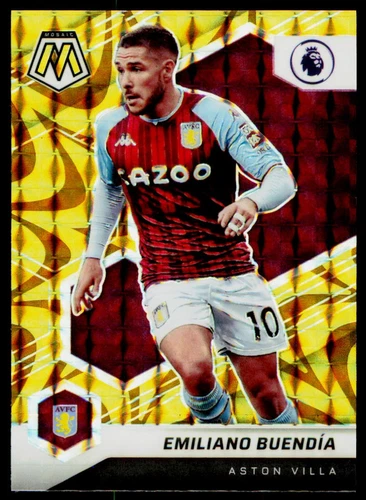 2021-22 Panini Mosaic Premier League Emiliano Buendia 124 Mosaic Reactive Gold