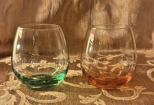 Joy Jolt Hue Stemless Wine Glass Set. Large 15 oz Stemless Wine Glasses Lot of 2