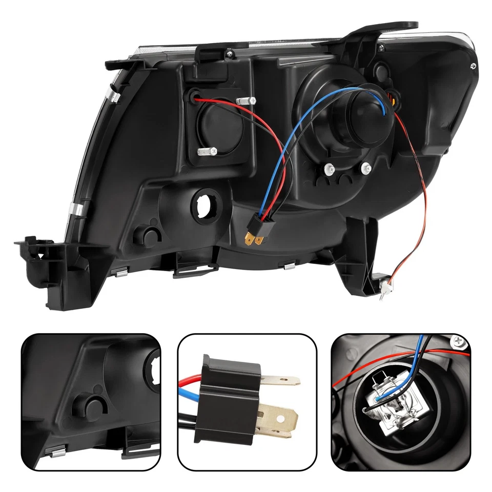 For Toyota Tacoma 2005-2011 Pair LED Tube Black Projector Headlights Headlamps - Image 4 of 4