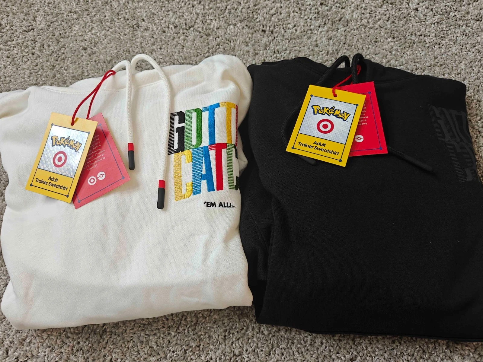Adult Hooded Sweatshirt Pokémon x Target Size XS/L/2XL - BLACK/CREAM AVAILABLE