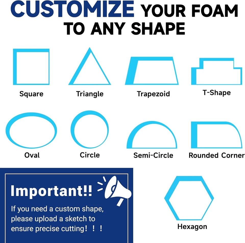 ColourTree 3" Custom Cut High-Density Upholstery Foam Seat Cushion Sheets - Image 3 of 4