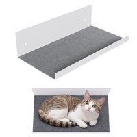 Qls Katzenliege 27X50 Cm Wandregal Katze Kletterwand Weiß Mit Filz 1 StüCk