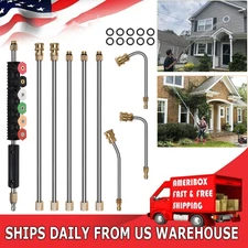 Stainless Steel 4000PSI Pressure Washer Gun Extension Wand Lance Gutter Cleaner