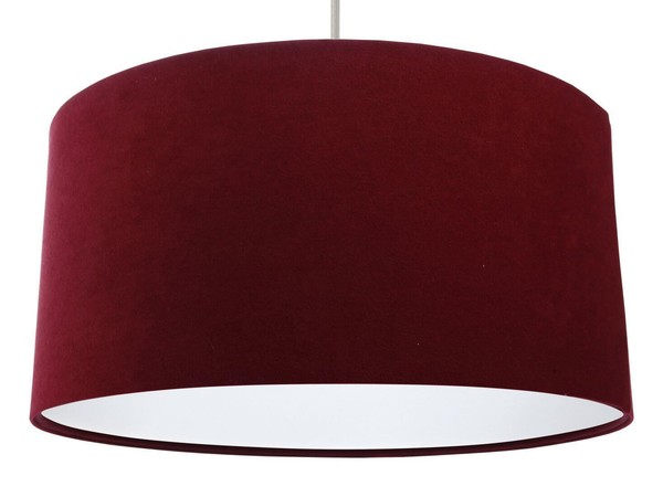 HäNgelampe Aimee Bordeaux Weiß Stoff Rund FüR Esstisch Wohnzimmer Pendelleuchte-image