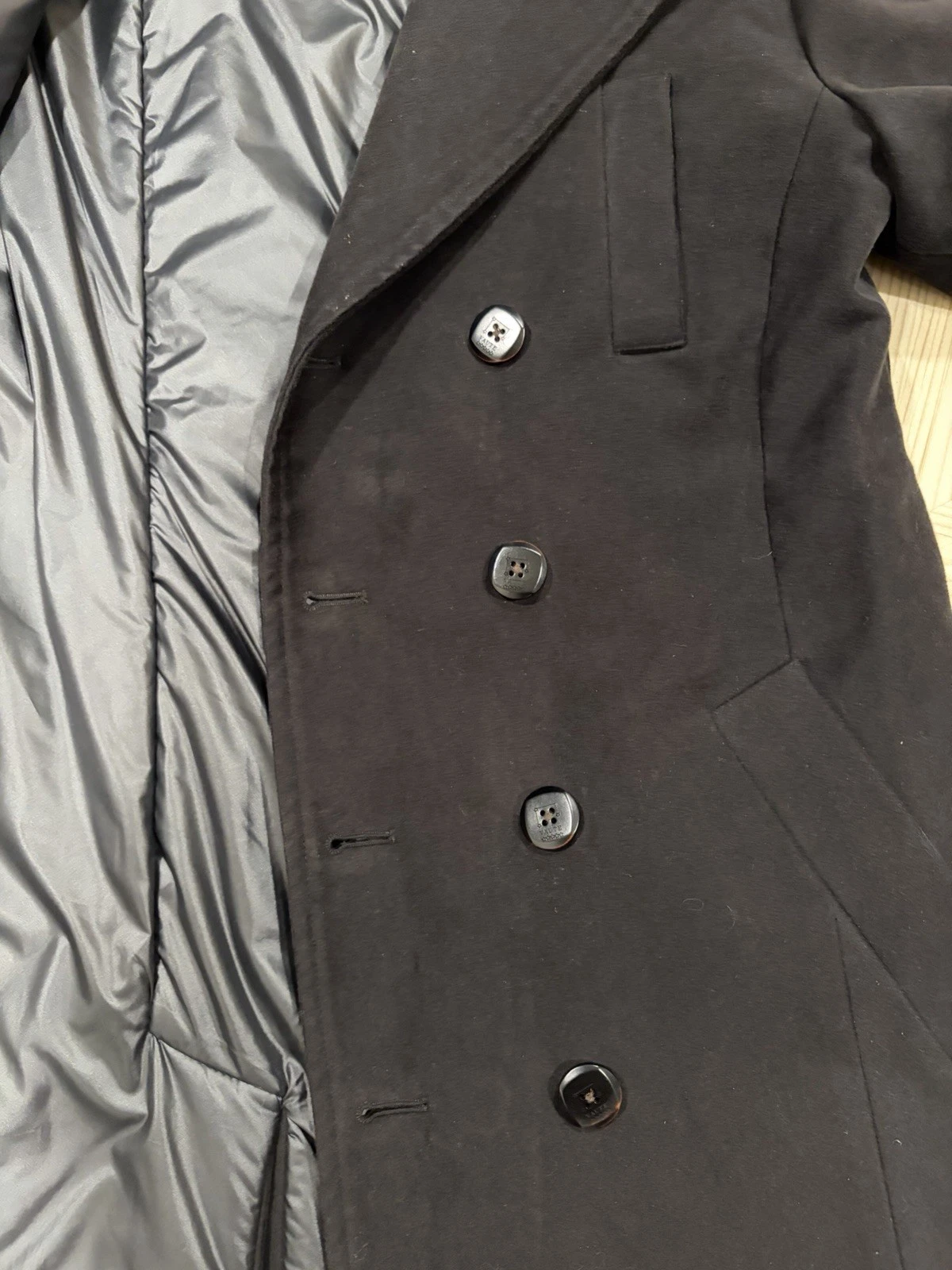 Vaute Men Vegan Peacoat Coat 100% Organic Cotton Recycled Lining NYC Size S image 3