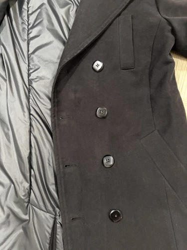 Vaute Men Vegan Peacoat Coat 100% Organic Cotton Recycled Lining NYC Size S image 3