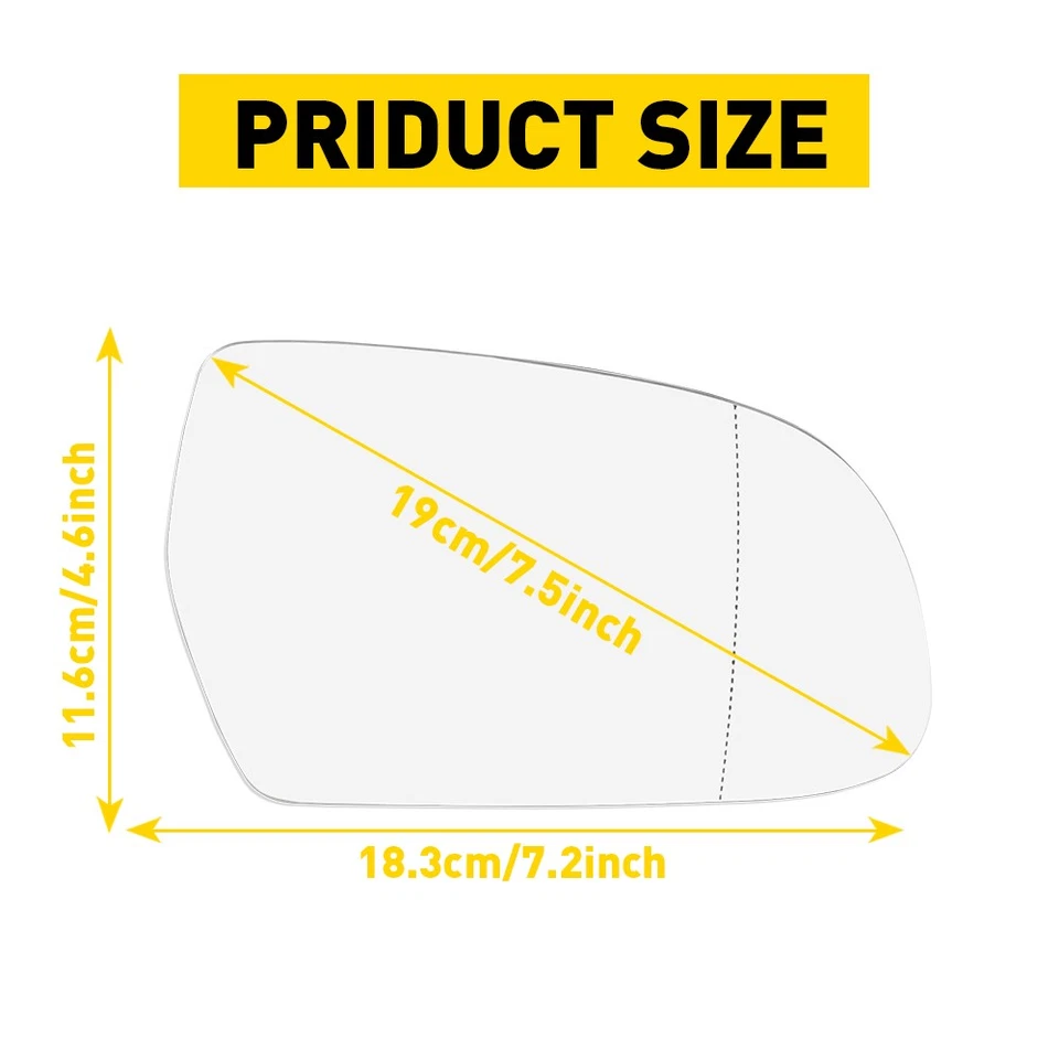 2/4X Espejo Vidrio Calefacción Respaldo Driver Lado Izquierdo y Derecho para Audi A3 A4 A5 Quatt Foto 4 de 4