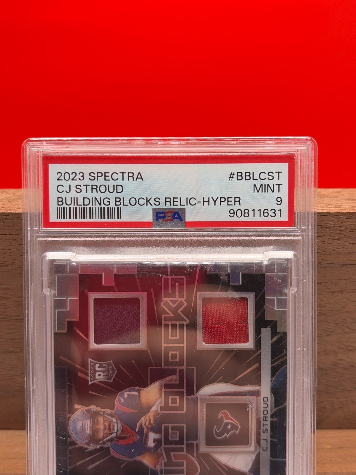 C.J. Stroud 2023 Spectra Building Blocks Hyper Relic RC 13/75 PSA 9 Texans view 5