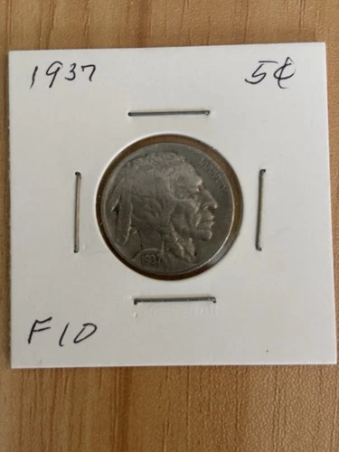 1937 Buffalo Nickle Fine with 15 Wheat Pennies G-F Different Dates