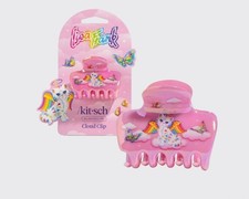 Kit  sch Pink Irridedcent Rsinbow Angel Kitty Hair Claw Clip