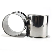 2Pcs 5.15inch Stainless Trailer Wheel Center 5.15" OD 4.69" H Mirror Polished