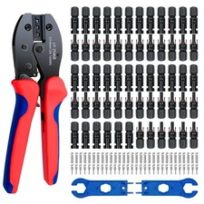 Solar Panel Connector, 60PCS Solar Crimper Tool Kit for Connecting Solar Pane...
