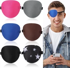 6PCS Eye Patches for Adults Kids, Adjustable Medical Eyepatch for Right or Left