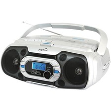 Supersonic Sc-729Bt Bluetooth Cd/Cassette/Radio Portable Audio System, White, S