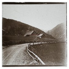 Mountain Road Landscape C1910 Photo Glass Plate Vintage