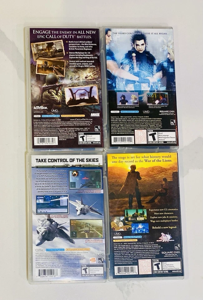Lot of  4 PSP Games:Final Fantasy Tactics & VII(7): Call Of Duty & Ace Combat X - Image 2 of 4