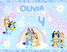 BLUE DOG PERSONALIZED KIDS PARTY DECOR BIRTHDAY CUSTOM NAME DECORATION BLUEY