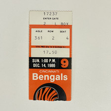 Browns Clinch AFC Central Ticket 12/14/1986, Bengals vs Browns, Newsome