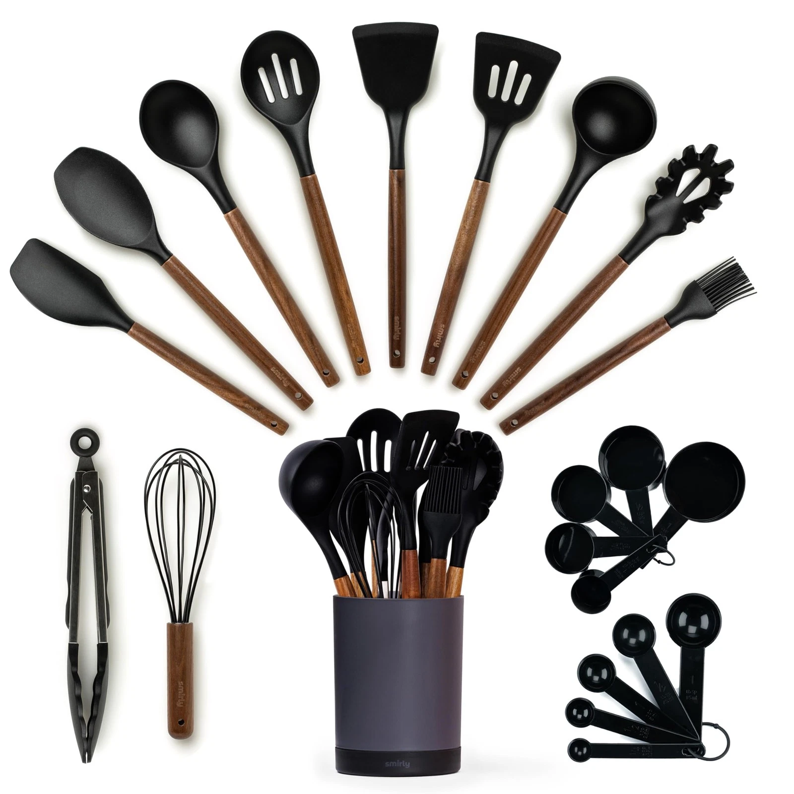 Kitchen Utensils Set – 22-Piece Silicone Cooking Utensils Set, Spatula Set wi...
