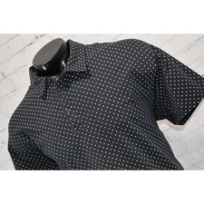 BYLT Golf Shirt Mens Size 2XL Premium Drop Cut Lux Blue Polka Dots Cotton Blend