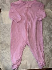 VTG Gerber 0-3 Month Pink Footed Sleeper with Zipper Baby Girl