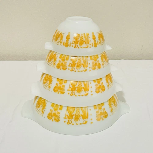 Vintage Pyrex Amish Butterprint Orange Pumpkin #441-#444 RARE! Set - Picture 23 of 23
